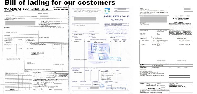 Bill of lading for our costomers